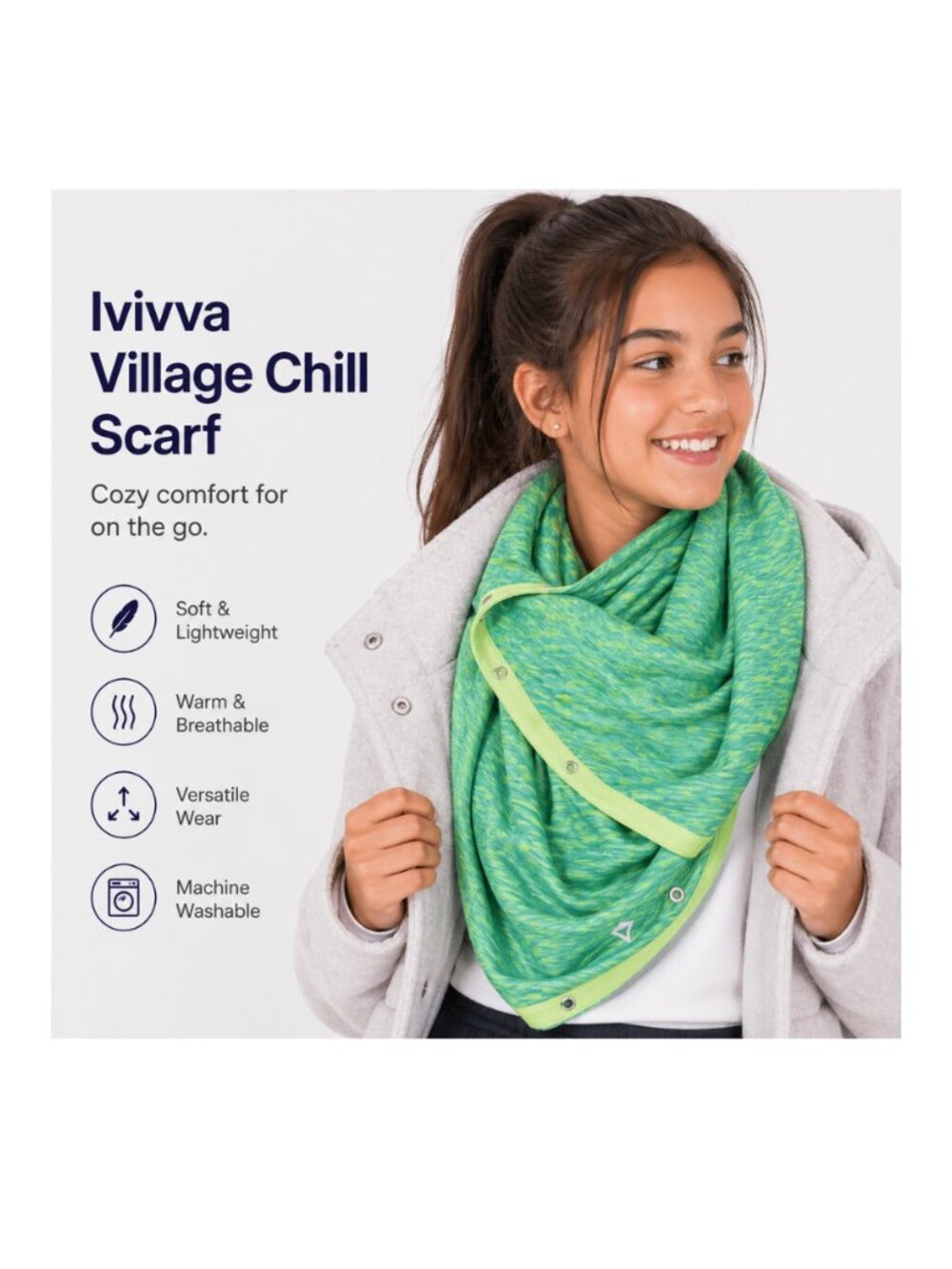 Ivivva Girl by Lululemon 🍋Village Chill Scarf Infinity green yellowish